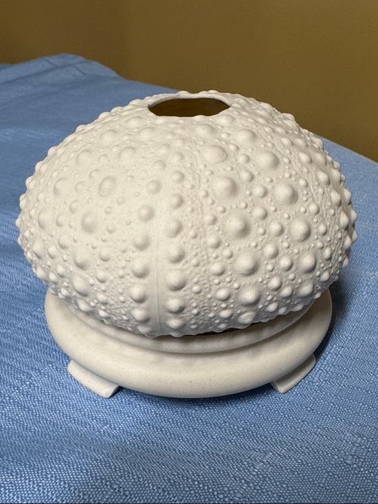 Margaret Furlong Other - Margaret Furlong SEA URCHIN Tea Light, 2 Piece, Bisque Ivory Textured 3.5"